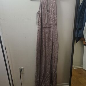 Morgan & Co. Sleeveless Lavender Lace Maxi Dress